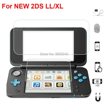 

50 x Top Tempered Glass LCD Screen Protector+Bottom Clear Full Cover Protective Film Guard for Nintendo New 2DS XLLL 2DSXL2DSLL