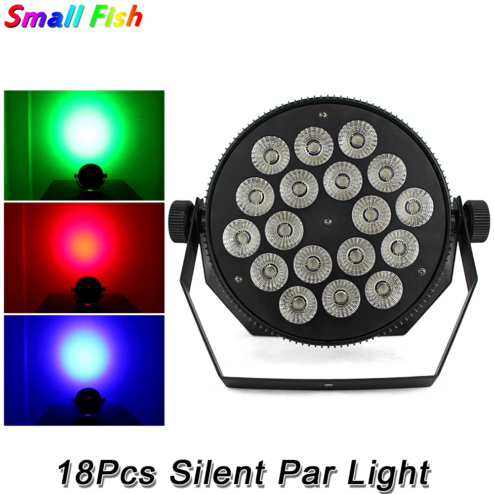 Fast Shipping 2Pack 18X10W Led Silent Par Lights RGBW 4IN1 Flat DMX512 Disco Professional Stage Dj Equipments |