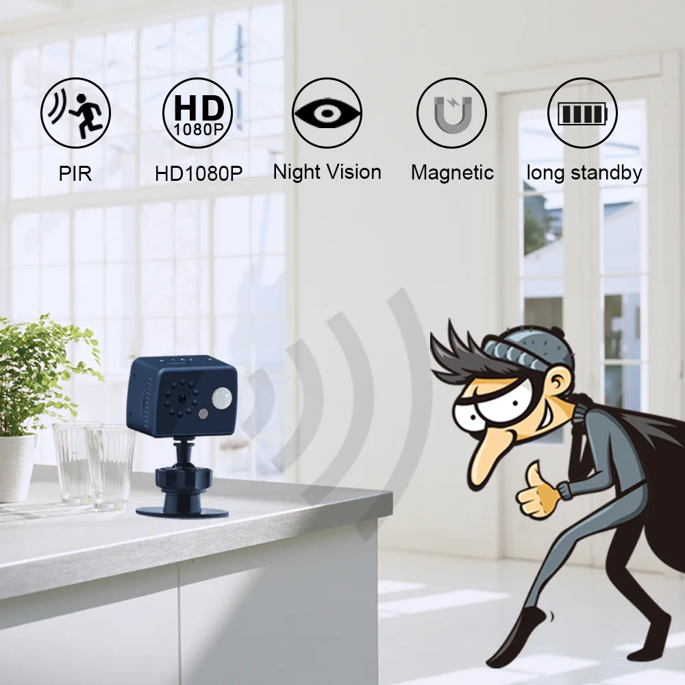 PIR Mini Camera 1080P Home Smart Security Camera Night Vision 1200mAh USB Motion Detection Video Camera Support TF Card Cameras PIR Mini Camera 1080P Home Smart Security Camera Night Vision 1200mAh USB Motion Detection Video Camera Support TF Card Cameras