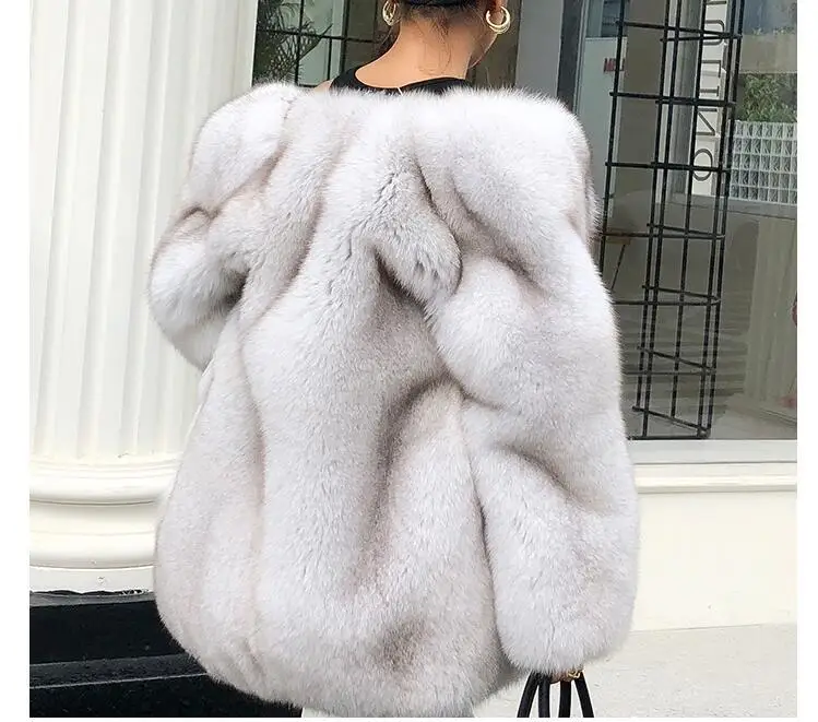 Новинка, пальто из натурального Лисьего меха, теплые зимние женские куртки из искусственного лисьего меха, пальто из натурального меха, верхняя одежда для женщин