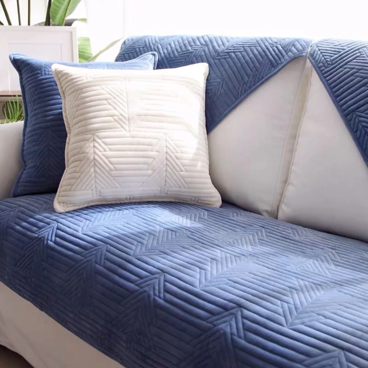 

Simplicity Sofa Towel for L Shape Solid Color Sofa Decor Pillowcase Armrest Plush Fabric Sofa Cover for Living Room Couch Covers