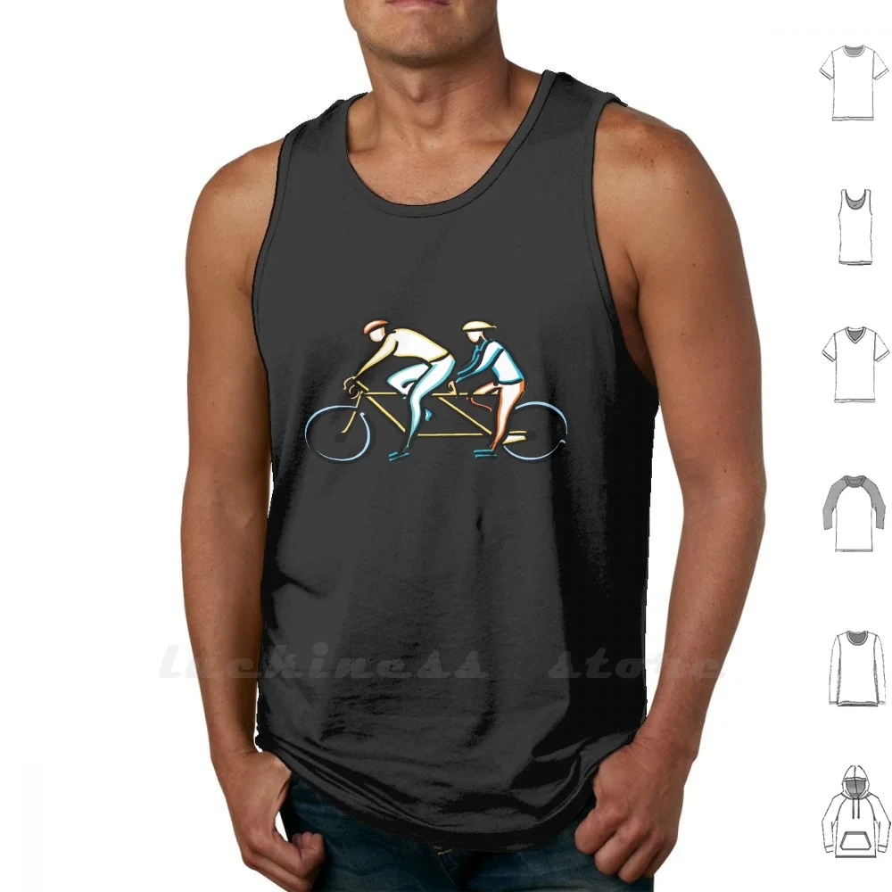 Tandem Sleeveless Tank Top Vest Cotton Bike Bicycle Cycle Road Race Sport | Мужская одежда