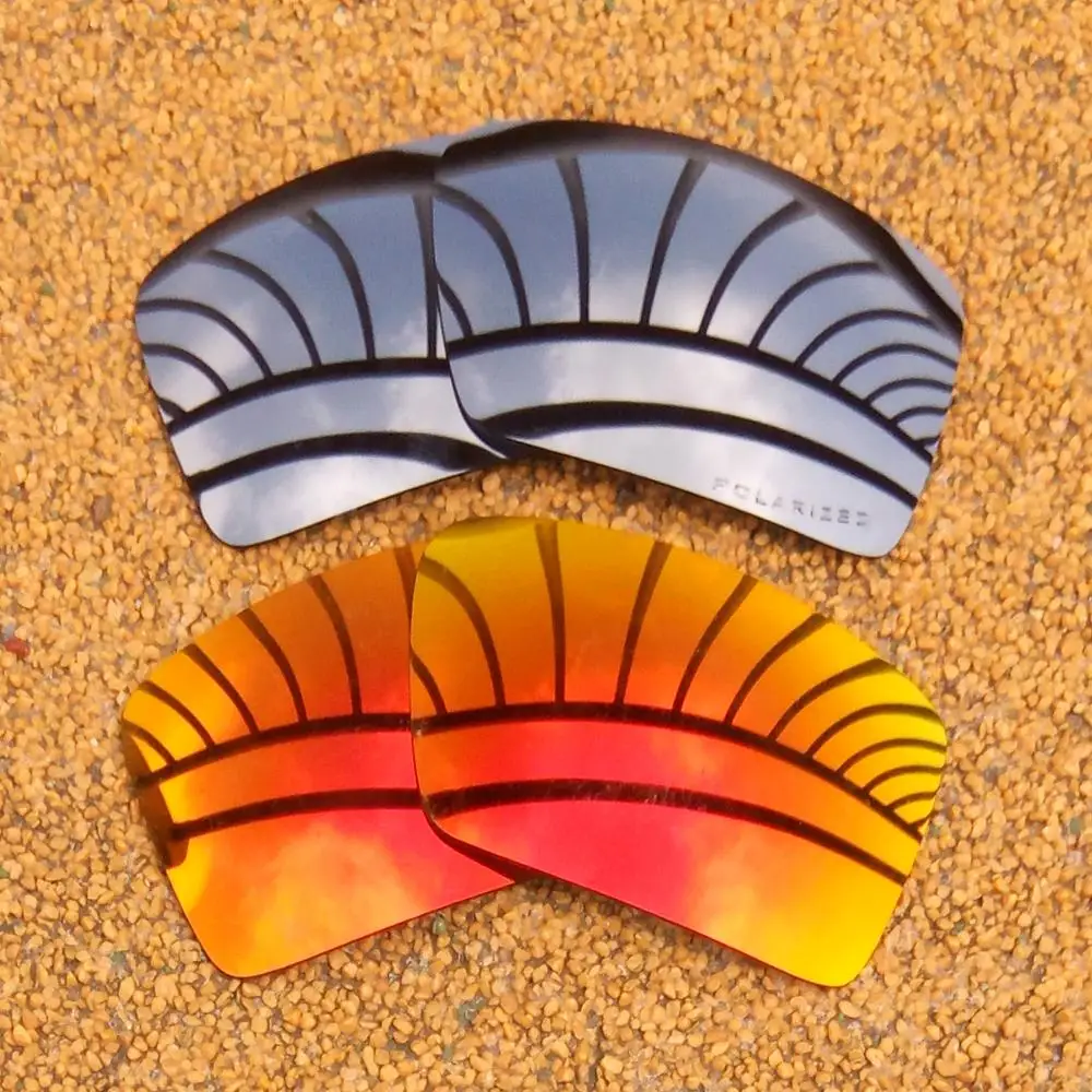 Silver Mirrored & Orange Red Mirrored Polarized Replacement Lenses for Eyepatch 1&Eyepatch 2 Frame 100% UVA & UVB