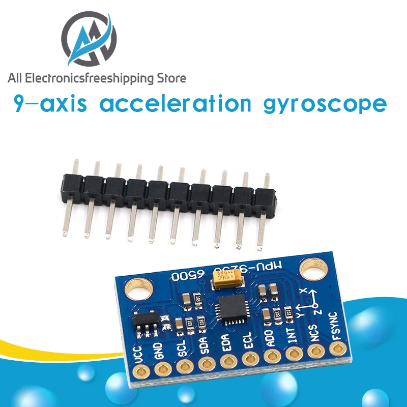 1Set SPI IIC//I2C GY-9250 MPU 9250 MPU-9250 9-Axis Attitude Gyro+Accelerator+Magnetometer Sensor Board Module MPU9250 3-5V Power