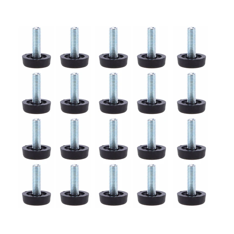 

20Pcs/Set Table Chair Furniture Sofa Cabinet Adjustable leveling Leg Feet Glide Slide Leveler Base Screw-in M8 Bolt on Pad