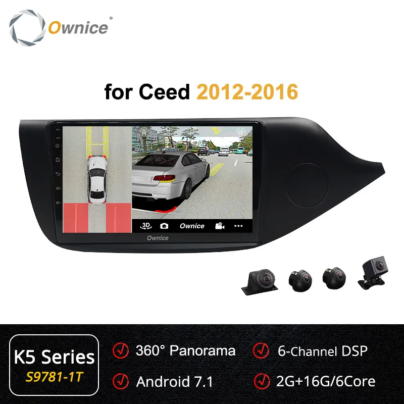 Ownice 2din Android 9,0 k3 k5 k6 Автомобильный Радио Видео плеер gps навигация для KIA Ceed CEED JD 2012 2013 DSP 4G LTE - Цвет: S9781-1 K5