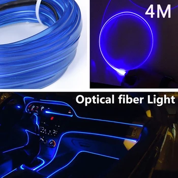 

Blue LED Car Interior Decorative Lamp Optical Fiber Lights Dash Trim Door Lights