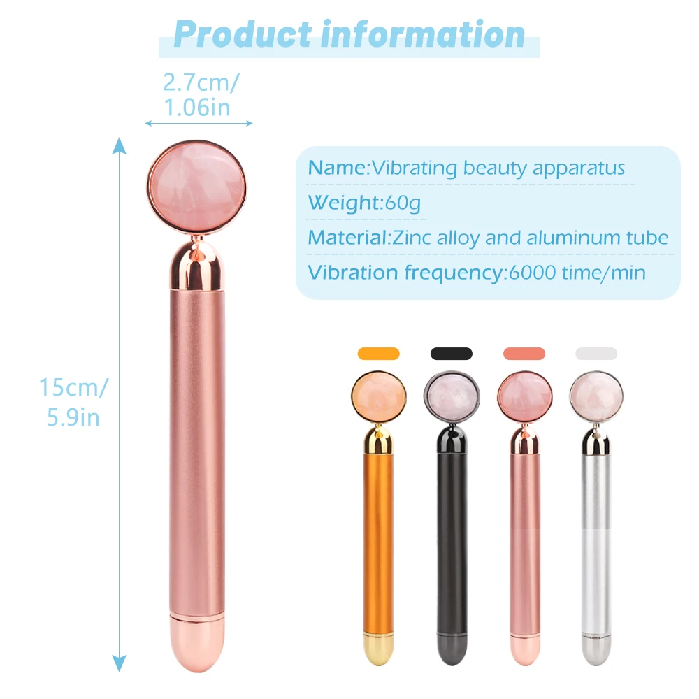 H67ccb9b01a8e4231bf044fec9b97bbd4w 24k Vibration Facial Roller Massager Energy Beauty Stick Face-Lifting Anti-Wrinkle Lifting Facial Skin Care Jade Roller Tools