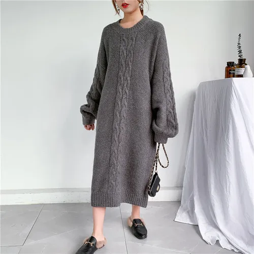 grey SuperAen, модные женские длинные пуловеры, свитер, сплошной цвет, повседневные женские свитера,, осень и весна, новая женская одежда - Цвет: grey