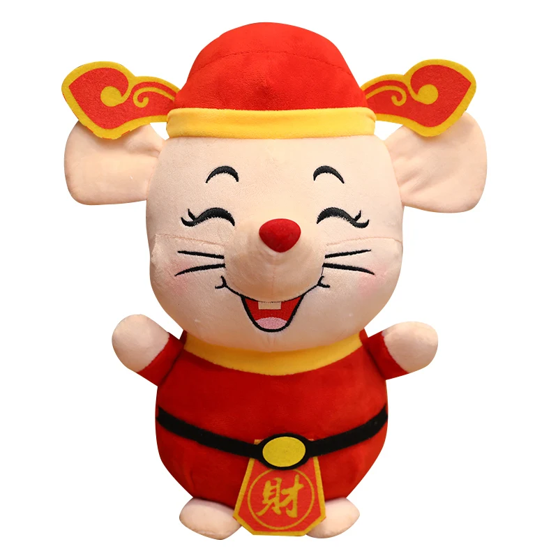 Год талисман бог богатства крыса Милая мышка Плюшевые игрушки Мягкая игрушка китайский год вечерние украшения подарок для детей