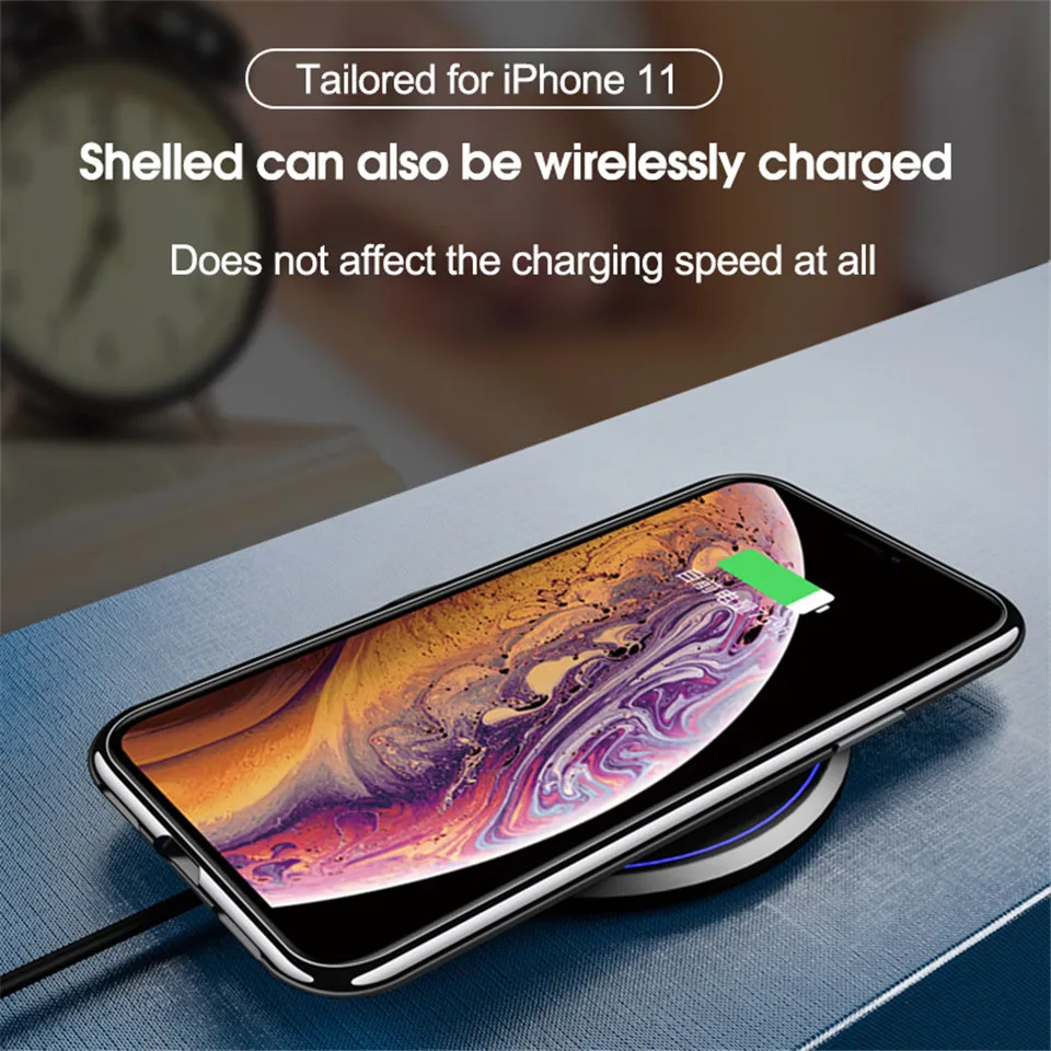 Магнитный адсорбционный чехол ярких цветов 360 на для iPhone 11 Pro MAX 2019 из закаленного