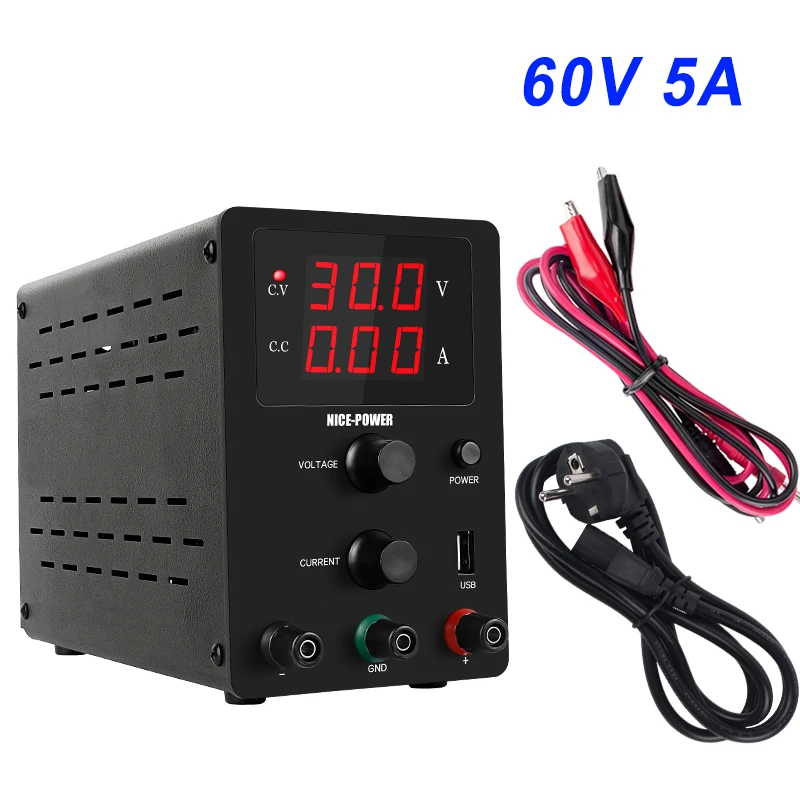 3 digits 60V 5A USB DC импульсный источник питания регулируемый лабораторный Регулируемый переключатель lab mini power source30V 10A 60V 5A стабилизатор напряжения - Цвет: 3 digits 60V 5A
