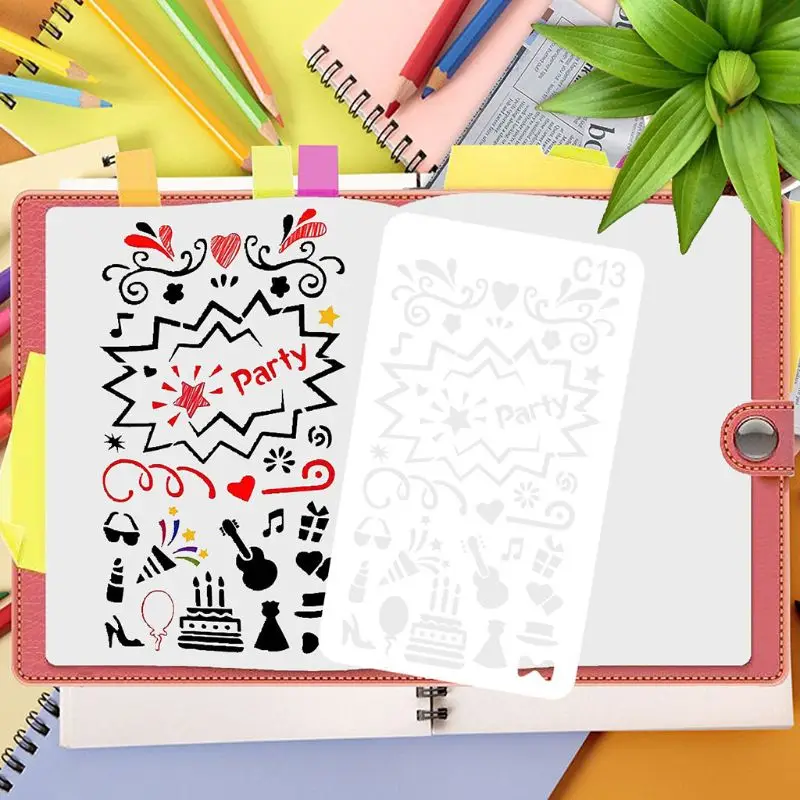 

24pcs/set Children Painting Template Hand Account DIY Album Drawing Board Stenci
