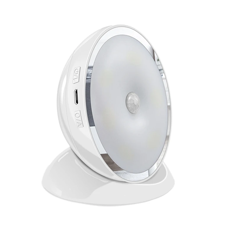 6 Led Night Light 360 Degree Rotatable Magnetic Pir Motion Sensor Lamp for Wardrobe Cupboard Closet Kitchen