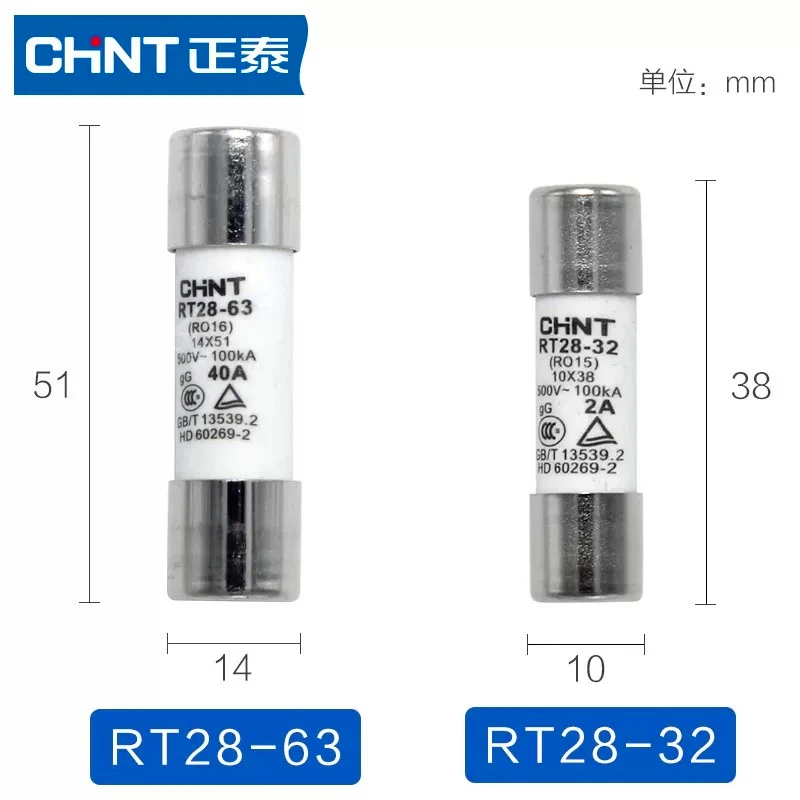 CHINT cilindro forma fusible Base RT28N-32X  RT28N-63X  1P 2P 3P tipo de gu�a Bring Indicator Light Match RT18-32