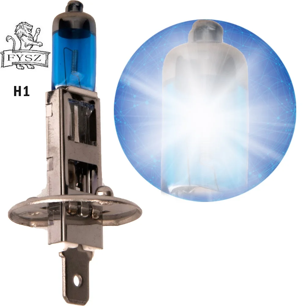 2Pcs HOD H1 100W автомобиля галогенные ультра яркие огни 2400lm 5000-6000K белый автомобиль-Стайлинг-синий(12 V/2 pcs