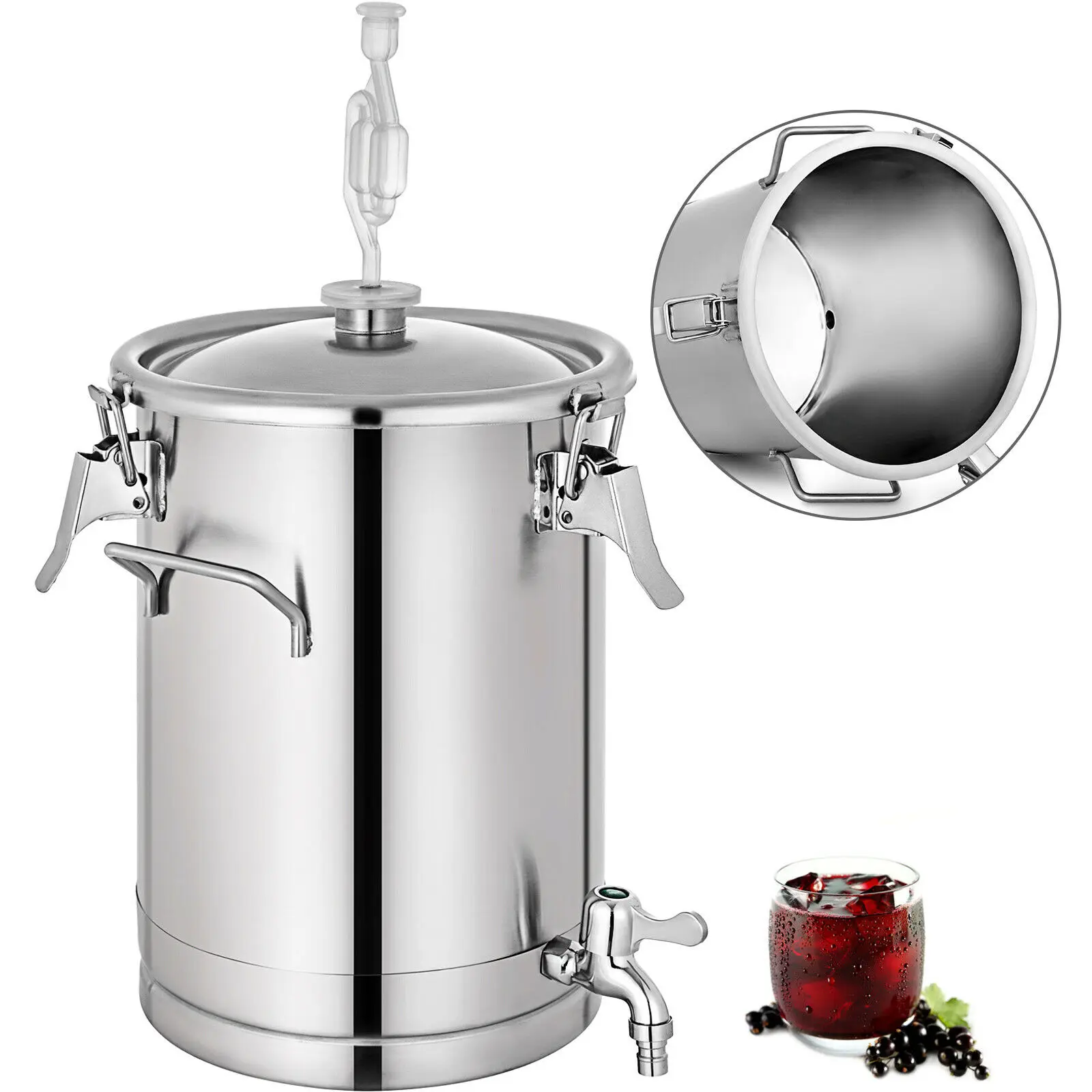 15L Нержавеющая сталь пива вина сосуде Brew ведро|Плоские фляги| |