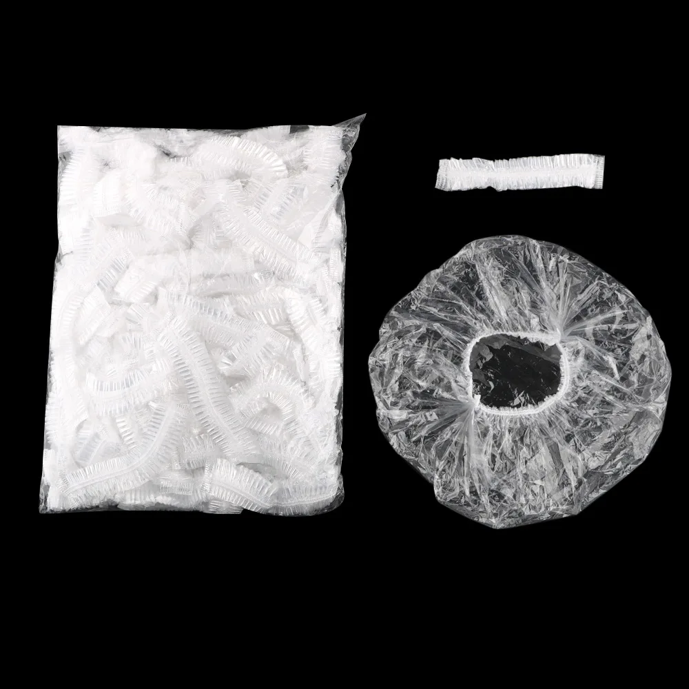 Одноразовая эластичная шапочка для душа четкие волос салон одноразовый текстильные шапочки для душа волос капот Ванная комната Товары для ванной шапки 100 шт./компл