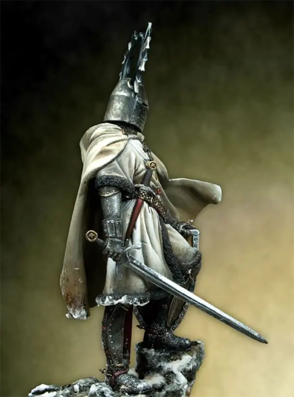 1/20 весы 90 мм древняя историческая фигура Crusader миниатюры Неокрашенный сборка "сделай сам" Статический GK Смола Модель Наборы коллекция
