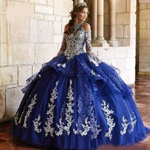 Модное бальное платье Бальные платья Кружева Холтер шеи вышитые бисером вечерние платья на выпускной Тюль Многоуровневое с длинными рукавами милое Пышное Платье