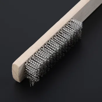 

1 Pcs Stainless Steel Wire Cleaning Brushes Wood Handle Wire Scratch Dust Brush