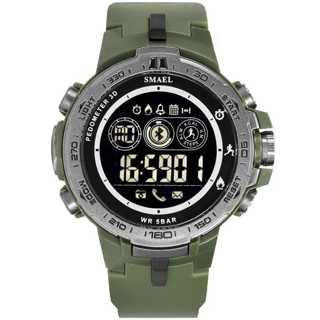 Мужские bluetooth шагомер цифровые часы reloj inteligente hombre водонепроницаемые спортивные часы SMAEL 8012 часы смарт CN
