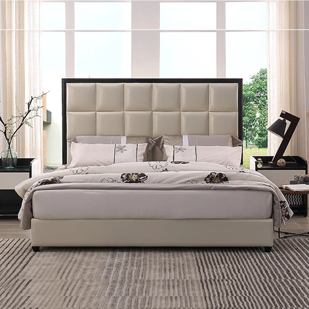 Europe and America Genuine leather bed frame Soft Beds Home Bedroom Furniture cama muebles de dormitorio / camas quarto 1.8*2 m