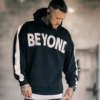 

Casual Loose Hoodie Sweatshirt Men Cotton Tracksuit Autumn New Brand Sportswear Gyms Fitness Tops Coat Male Jogger Sporty Jacket