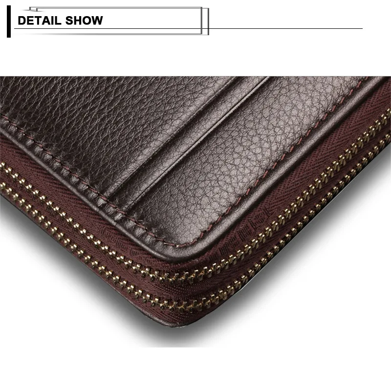 Модный мужской деловой кошелек из искусственной кожи, Длинный кошелек на молнии с отделением для монет, кошелек для телефона с несколькими отделениями для карт, Винтажный Мужской клатч