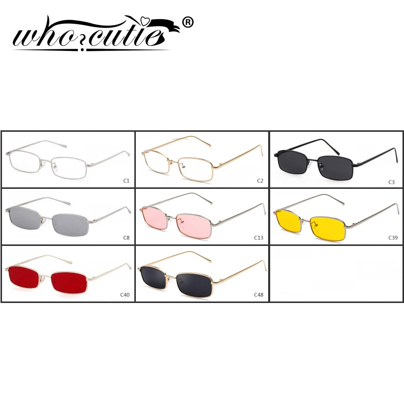 Occhiali da sole Vintage piccoli rettangolari stretti donna uomo marca  lenti trasparenti rosse magro filo sottile occhiali da sole retrò Hip Hop  tonalità OM522|Women's Sunglasses| - AliExpress