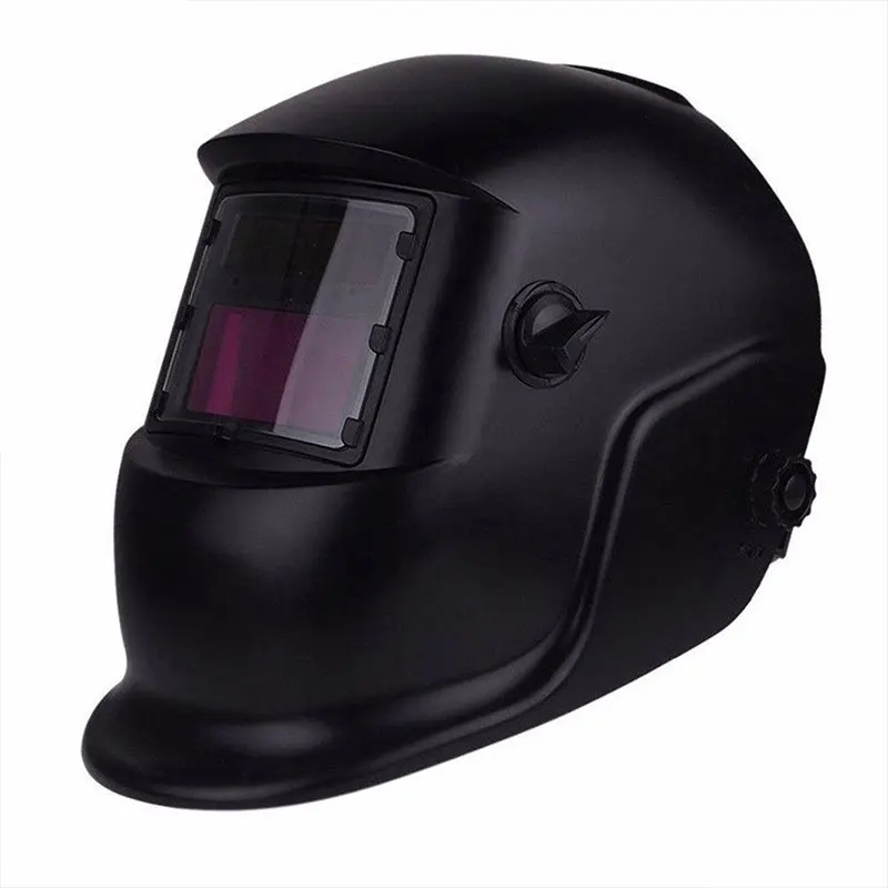 Solar Auto Darkening Black Grinding Sparkproof Helmet Shield Welding Helmet Effective 60mAH Lithium Battery Anti-Glare Lens