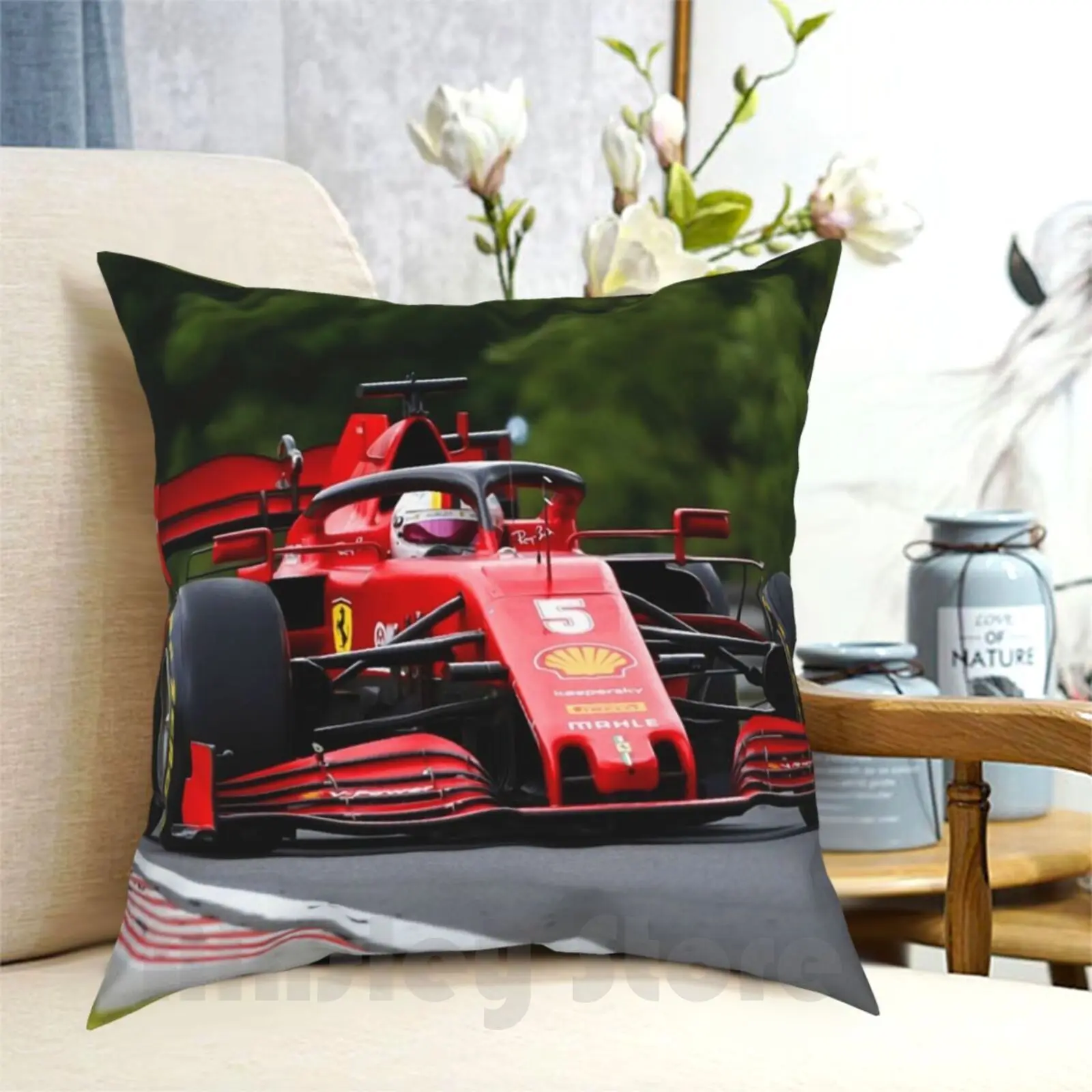 

Vettel During The 2020 Hungarian Grand Prix Pillow Case Printed Home Soft DIY Pillow cover Racecar Racing Racecars Sports