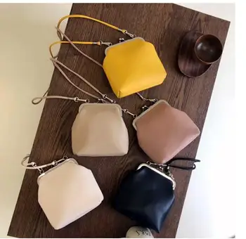 

Female small bag simple style PU leather clip bag cute messenger shoulder bag women's cross body bag colorful r-59856