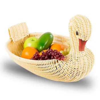

Eco-friendly Woven Basket Storage Basket Imitation Rattan Woven Basket Animal Shape Storage Basket Display Basket (28x18x18cm)