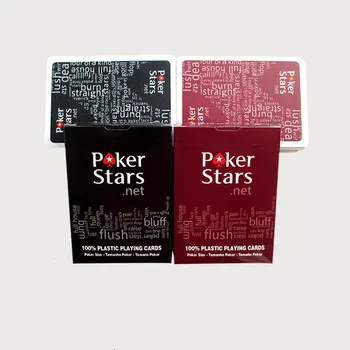 

2 Pieces of Texas Plastic Poker PVC Waterproof Frosted Playing Cards Poker Set Card Games Deck of Cards Gift Poker Stars Set
