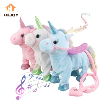 

Magic Walking Singing Unicorn Plush Toy Music Toy Stuffed Animal for Children Baby Electric Walking Unicorn Christmas Party Gif