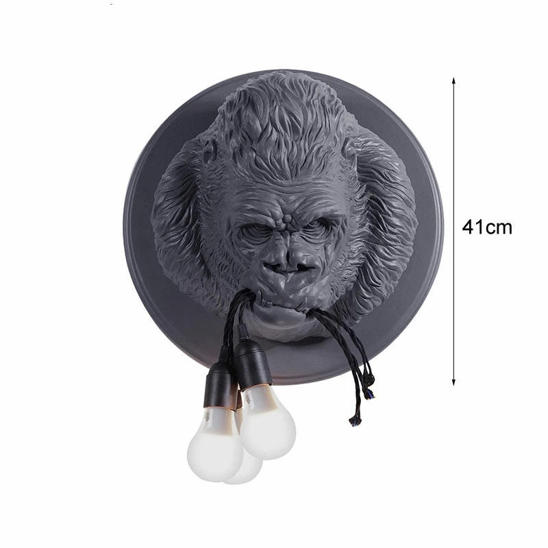 Günstig Moderne Gorilla Harz Wand Lampen Nordic Led Wand Leuchte Küche Licht Hause Loft Industrie Decor Wand Vintage Leuchte E27 * 3