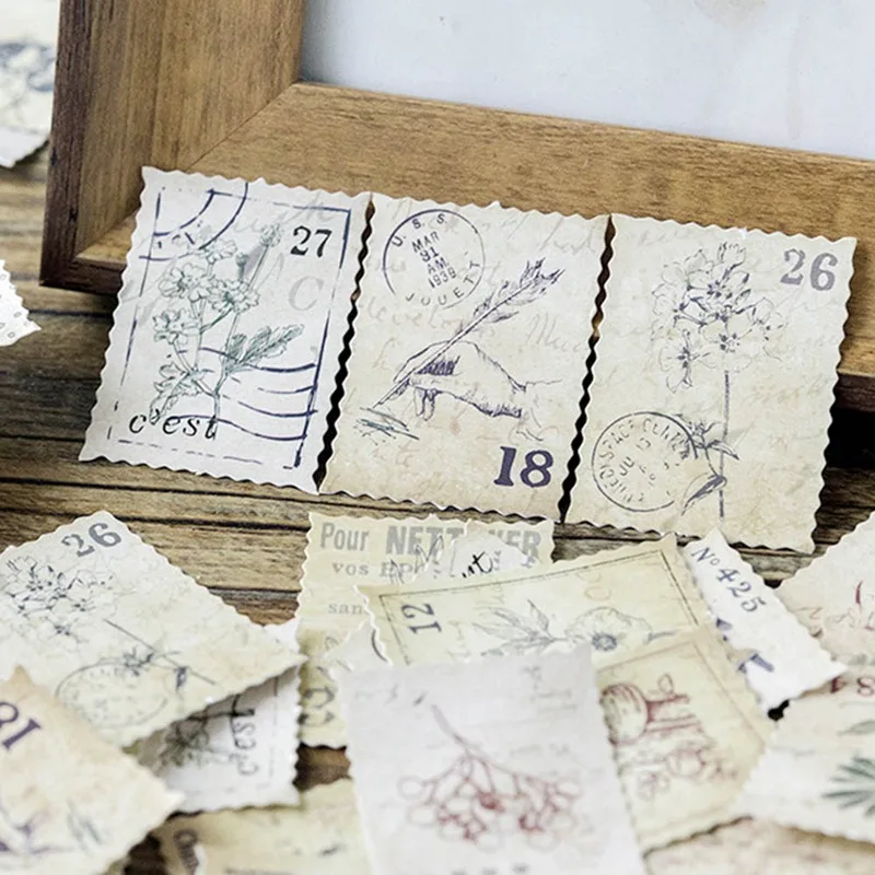 46 шт./упак. Винтаж небольшой лес почтовое отделение бумажная наклейка-Марка оформление открытки Стикеры этикетка для Тетрадь Бумажный Конверт