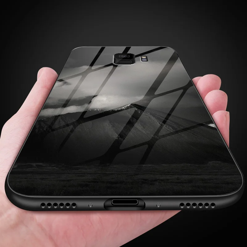 for OnePlus 3T 3 5 6T 5T 6 7 7 Pro Anti Knock Tempered Glass Cover for Samsung Galaxy S9 S8 S10 Plus Printing Fancy Phone Case