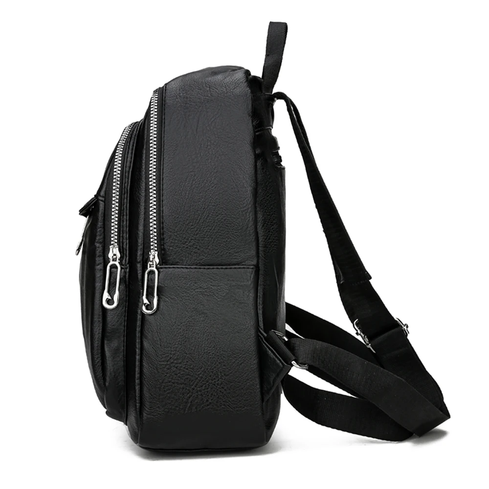 Женские рюкзаки высокого качества, женский черный рюкзак, мягкая кожаная дорожная сумка на плечо, Mochilas Feminina, школьные сумки для девочек