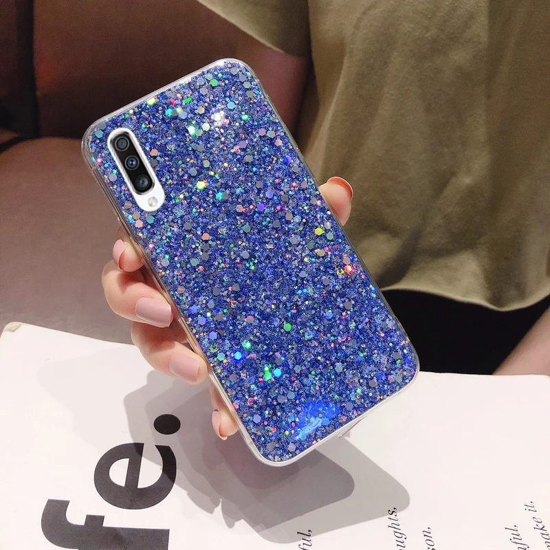 

Bling Glitter Sequins Phone Case For Samsung S20 S10 S9 Plus S10e Case cover For Samsung Note 10 A50 A70 A20 A30 A10 A20E Phone