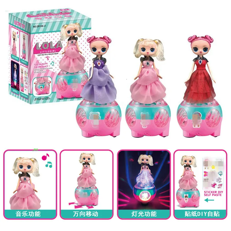  Electric Surprise Doll Baby Musical Toys Dance Doll Flashing LED Light Princess Toys Children Toys 