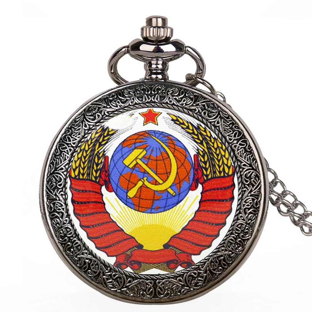 Винтажные значки СССР кварцевые карманные часы ожерелье подвеска цепочка брелок