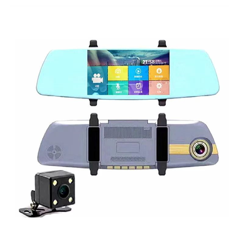 

Cross Border Electricity Supplier 5.0-Inch Rearview Mirror Tachograph Front And Back High-definition Dual Lens Reversing Video F