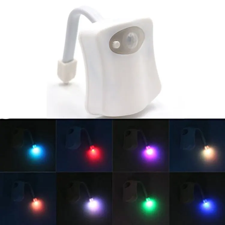 Smart LED Toilet Seat Night Light Motion Sensor WC Light 8 Colors Changeable Lamp AAA Battery Powered Backlight for Toilet Bowl