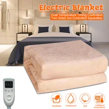 Водонепроницаемый Электрический Одеяло двойной Управление Температура Регулируемый теплые обогреватели USB кровать грелку коврик с подогревом двойной 110 V-220 V