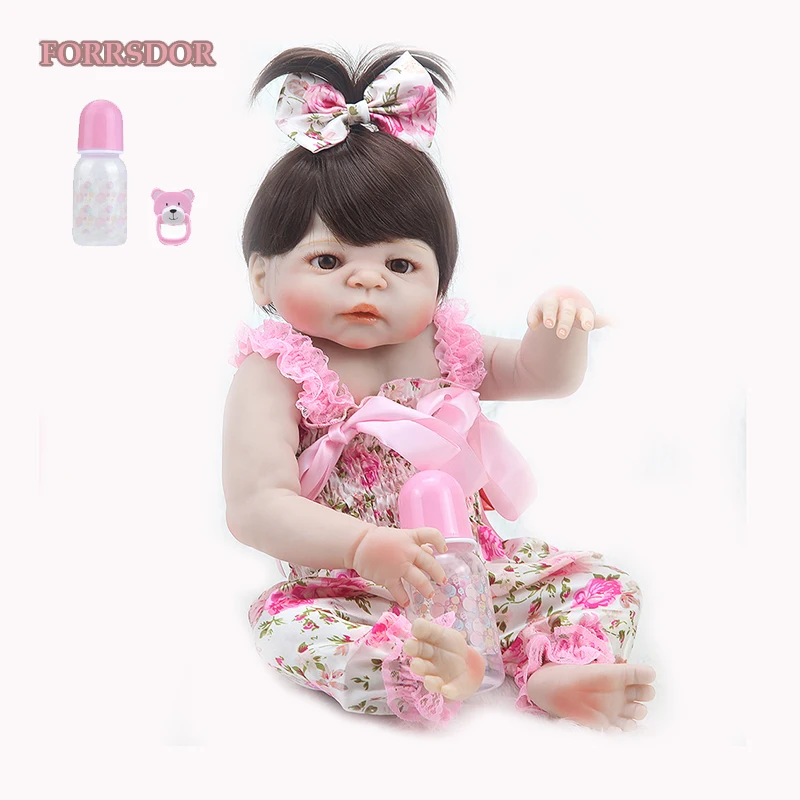 

23 Inch Full Body Silicone Reborn Baby Dolls For kids Playmates Realistic 57 cm Princess Dolls Reborn Fashion Boneca Toys