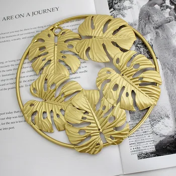 

Golden Iron Leaf Wall Decoration Three-dimensional Hanging Wall Posters Easy disassembly Background Wall Decorative Painting