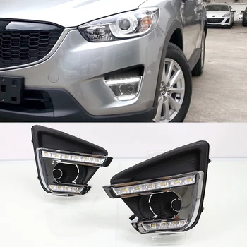 

CSCSNL 1 Pair Turn Signal led car drl daytime running lights with fog lamp hole for Mazda cx-5 cx5 cx 5 2012 2013 2014 2015 2016