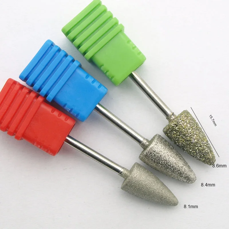 Brocas de diamante para manicura y pedicura, brocas rotativas de 130 , accesorios para el cuidado de los pies, 60, 180, 3/32